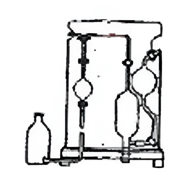 Assembly of Apparatus for Determination of Oxygen as per I.S. Specification & Fitted on Wooden Stand.