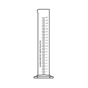 Cylinder Rain-Measure, Metric Scale Graduated. Round Base