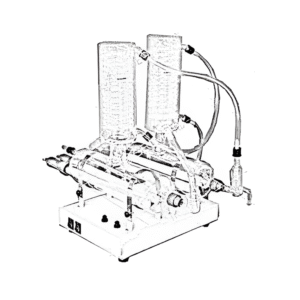 Distillation Double Stage, All Glass, water Unit, Horizontal Model