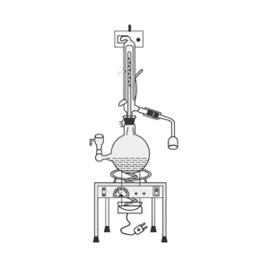 All Glass Water Distillation Apparatus N.P.L. Design Heater Embedded In Spiral Glasses Tube Complete with C.I. Heavy Base Stainless Steel Rod Clamp Board Automatic Cut
