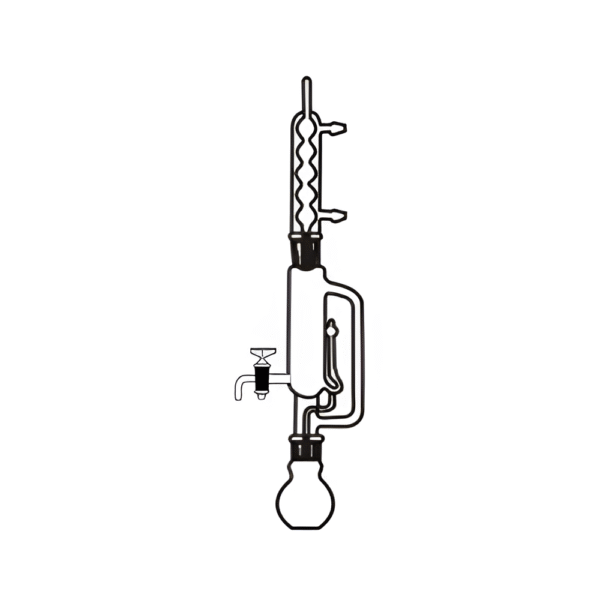 Soxhlet Extraction Apparatus Complete with Interchangeable Joints & Side Stopcock at Soxhlet Extractor