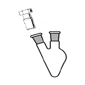 Flask Pear Shape, Two Necks. Centre Neck & One Angled Side Neck with Interchangeable Stopper