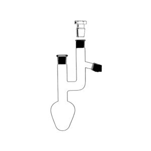 Flask Pear Shape, Claisen with Interchangeable Stopper for Side Head