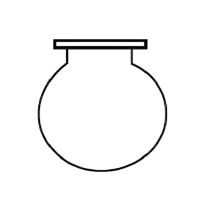 Flask, (Vessel) Reaction, Wide Mouth, Flat Flange, Round Bottom
