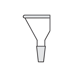 Funnel Short Stem for Powder, Flattened side with Interchangeable Joint