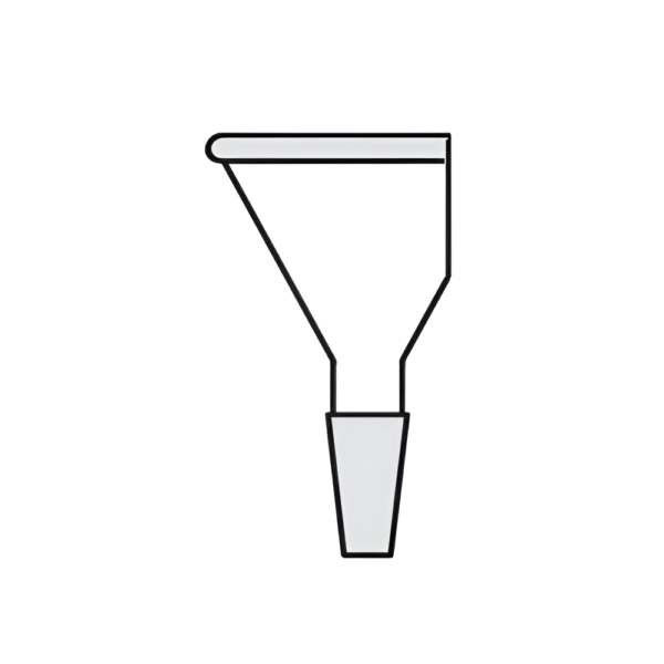 Funnel Short Stem for Powder, Flattened side with Interchangeable Joint