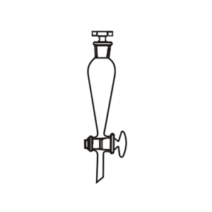 Funnel Separating Pear Shape with Interchangeable Stopper & Glass Stopcock, Transparent & Amber Color