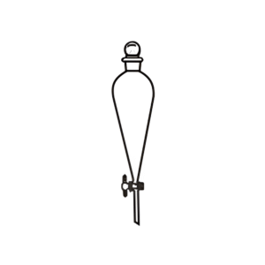 Funnel Separating Pear Shape with Interchangeable Stopper & PTFE Stopcock (Plug), Transparent & Amber Color
