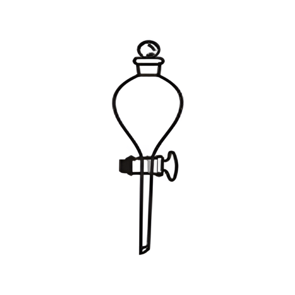 Funnel Separating Globe Shape with Interchangeable Stopper & Glass Stopcock, Transparent & Amber Color