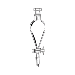 Funnel Separating Pear Shape with Joint, PTFE Stopcock (Plug) & Interchangeable Stopper, Transparent & Amber Color