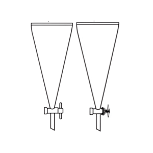 Funnel Separating Hopper Shape with Glass Stopcock & PTFE Stopcock (Plug)