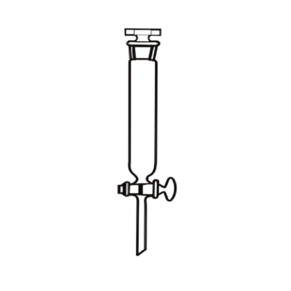 Funnel Dropping, Cylindrical with Glass Stopcock & Interchangeable Stopper, Transparent & Amber Color