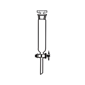 Funnel Dropping, Cylindrical with PTFE Stopcock & Interchangeable Stopper, Transparent & Amber Color
