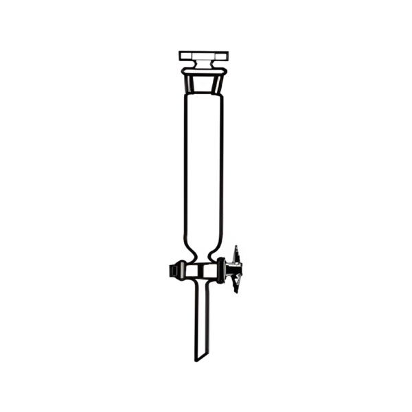 Funnel Dropping, Cylindrical with PTFE Stopcock & Interchangeable Stopper, Transparent & Amber Color