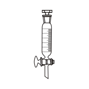 Funnel Dropping, Cylindrical with Glass Stopcock, Interchangeable Stopper & Graduation, Transparent & Amber Color
