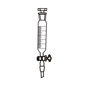 Funnel Dropping, Cylindrical with Joint, Glass Stopcock & Interchangeable Stopper with Graduation, Transparent & Amber Color