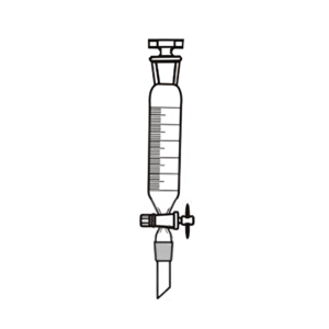 Funnel Dropping, Cylindrical with Joint, PTFE Stopcock & Interchangeable Stopper with Graduation, Transparent & Amber Color