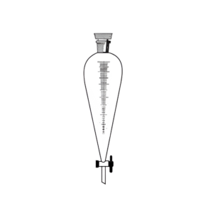 Funnel Separating Pear Shape with Interchangeable Stopper PTFE & graduation, Transparent & Amber Color