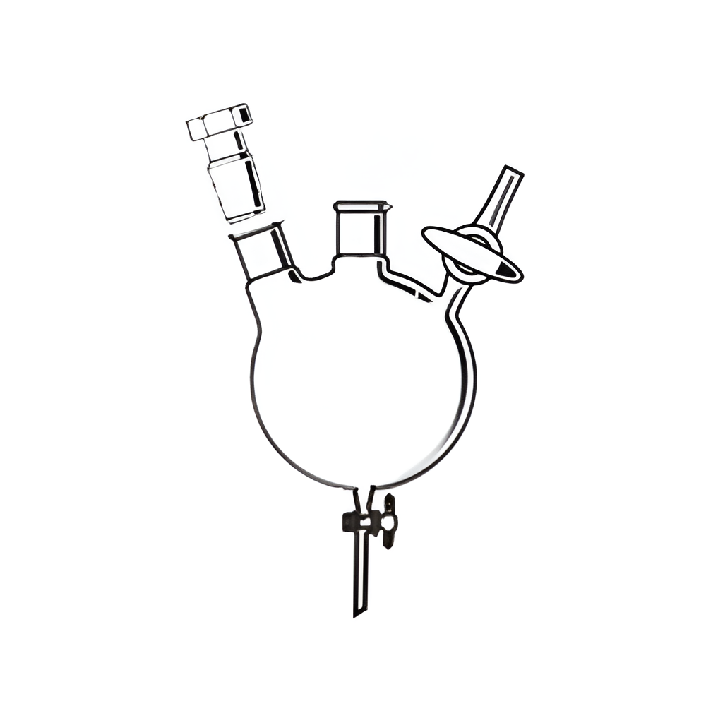 Funnel Separating, Two Neck Schlenk Flask Type, Heavy Wall with PTFE Stopcock & Interchangeable Stopper, Transparent & Amber Color