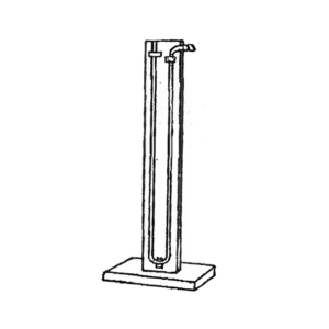 Manometer ‘U’ Tube Mounted On Wooden Stand without Mercury