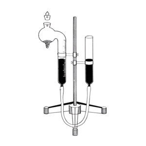 Respirometer Complete with Graduated & Leveling Tubes, Rubber Tubing with Stand, Ganong