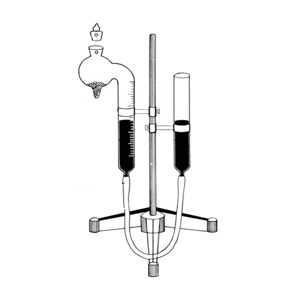 Respirometer Complete with Graduated & Leveling Tubes, Rubber Tubing with Stand, Ganong