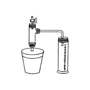 Apparatus for Experiments on Root Pressure, T-Tube with Stopcock & Soda Glass Graduated Jar, With Pot