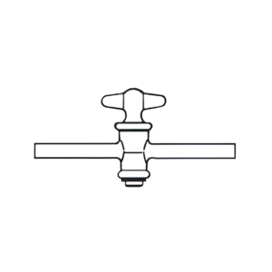 Stopcock Straight Bore Solid Stopper, Plug Side Tube