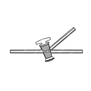 Stopcock Three way T or V Type Hollow Plug, High Vacuum
