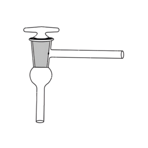 Stopcock Right Angle Lower Limb Vertical, Hollow Plug, High Vacuum