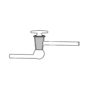 Stopcock Right Angle Lower Limb Horizontal, Hollow Plug, High Vacuum