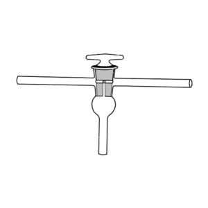 Stopcock Right Angle Three Limb Vertical, Hollow Plug, High Vacuum