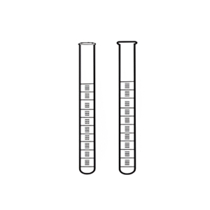 Test Tube with Rim & without Rim, Graduated. Transparent & Amber Color
