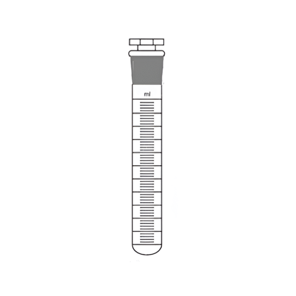 Test Tube with Stopper, Graduated. Transparent & Amber Color