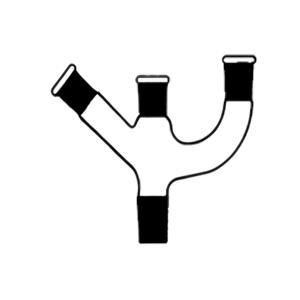Adapter, Multiple with Three Necks Two Parallel & One at Angle