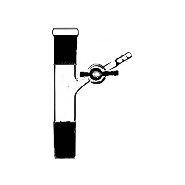 Adapter, Vacuum Flow-Control with PTFE Stopcock at Angle