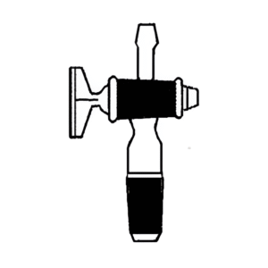 Adapter, Cone to Rubber Tubing Straight Connection with Stopcock