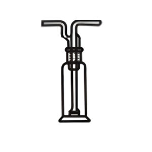 Bottle Gas Wash with Sintered End for Downward Gas Distribution, Complete